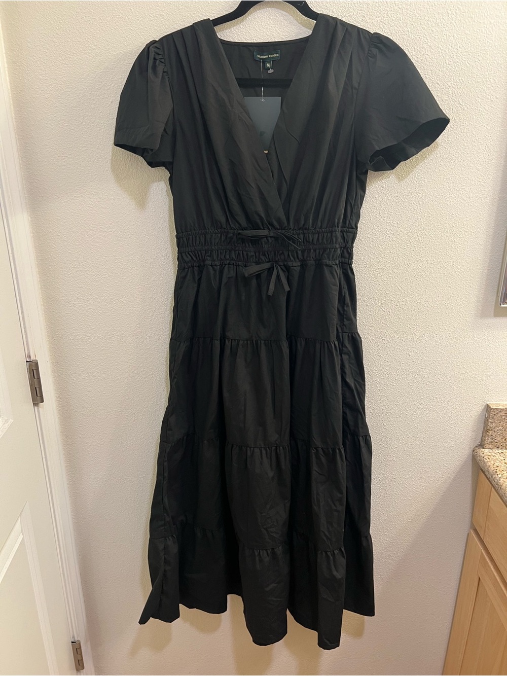 NWT Meadow Rhodes Black Tiered Dress Size Medium